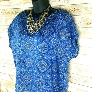 Rachel Zoe, 0172, Boxy cut 100% Linen top, Sz x/s